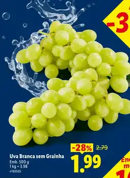 Lidl Uva Branca sem Grainha promoção