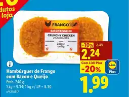 Lidl Hambúrguer de Frango com Bacon e Queijo promoção