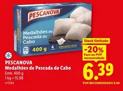 Lidl PESCANOVA Medalhões de Pescada do Cabo promoção