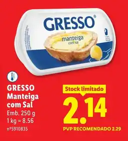 Lidl GRESSO Manteiga com Sal promoção