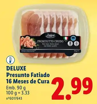 Lidl DELUXE Presunto Fatiado 16 Meses de Cura promoção