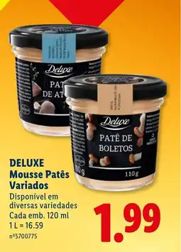 Lidl DELUXE Mousse Patês Variados promoção