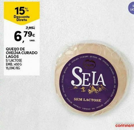Continente Queijo de ovelha seia promoção