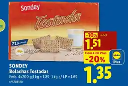 Lidl SONDEY Bolachas Tostadas promoção