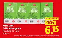 Lidl MILBONA Leite Meio-gordo promoção