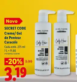 Lidl SECRET CODE Creme/Gel de Pentear Caracóis promoção