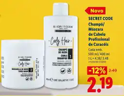 Lidl SECRET CODE ChampÔ/ Máscara de Cabelo Profissional de Caracóis promoção