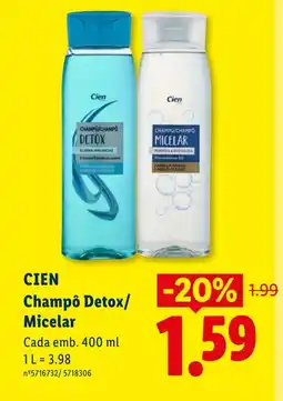 Lidl CIEN Champô Detox/ Micelar promoção