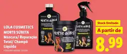 Lidl Lola cosmetics morte súbita Máscara/ Reparação Total/ Champô Líquido promoção