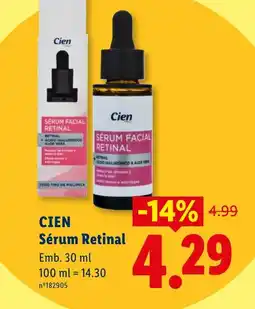 Lidl CIEN Sérum Retinal promoção