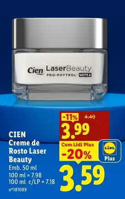 Lidl CIEN Creme de Rosto Laser Beauty promoção