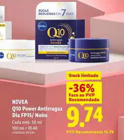 Lidl NIVEA Q10 Power Antirrugas Dia FP15/ Noite promoção