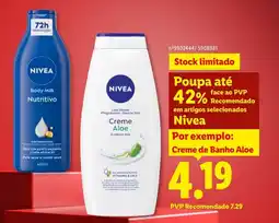 Lidl Creme de Banho Aloe promoção