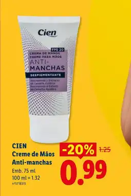 Lidl CIEN Creme de Mãos Anti-manchas promoção