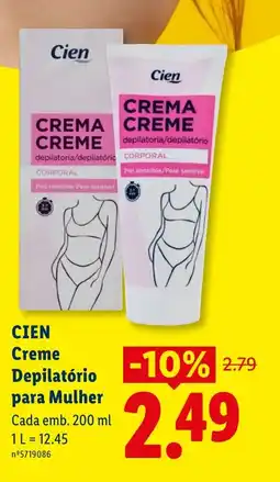 Lidl CIEN Creme Depilatório para Mulher Cada promoção