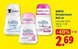 Lidl NARTA Desodorizante Roll-on promoção