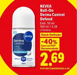 Lidl NIVEA Roll-On Derma Control Defend promoção