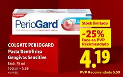 Lidl COLGATE PERIOGARD Pasta Dentífirica Gengivas Sensitive promoção