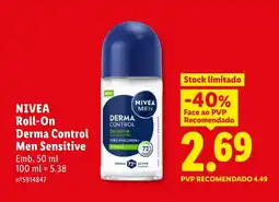 Lidl NIVEA Roll-On Derma Control Men Sensitive promoção
