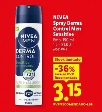 NIVEA Spray Derma Control Men Sensitive