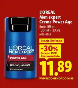 Lidl L'OREAL Men expert Creme Power Age promoção