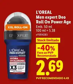 Lidl L'OREAL Men expert Deo Roll On Power Age promoção