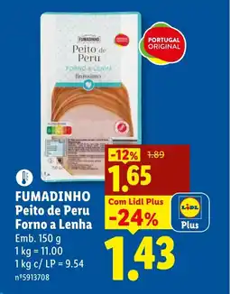 Lidl FUMADINHO Peito de Peru Forno a Lenha promoção