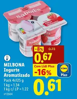 Lidl MILBONA Iogurte Aromatizado Pack 4x125 g promoção