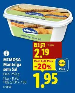 Lidl MIMOSA Manteiga sem Sal promoção