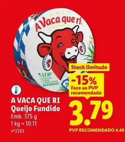 Lidl A VACA QUE RI Queijo Fundido promoção