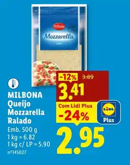 Lidl MILBONA Queijo Mozzarella Ralado promoção