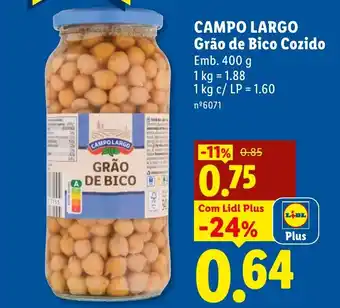 Lidl CAMPO LARGO Grão de Bico Cozido promoção