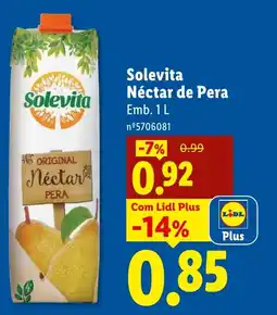 Lidl Solevita Néctar de Pera promoção