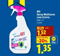 Lidl W5 Spray Multiusos com Lixívia promoção