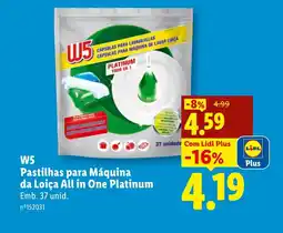 Lidl W5 Pastilhas para Máquina da Loiça All in One Platinum promoção