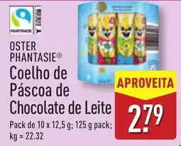 ALDI OSTER PHANTASIE Coelho de Páscoa de Chocolate de Leite promoção