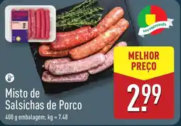 ALDI Misto de Salsichas de Porco promoção