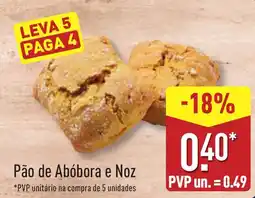 ALDI Pão de Abóbora e Noz promoção