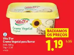 Lidl Vita D'or Creme Vegetal para Barrar promoção