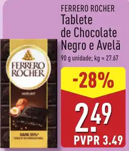 ALDI FERRERO ROCHER Tablete de Chocolate Negro e Avelã promoção