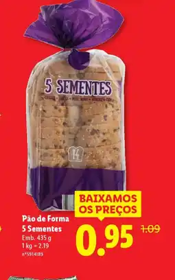 Lidl Pão de Forma 5 Sementes promoção
