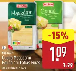 ALDI MILSANI Queijo Maasdam/ Gouda em Fatias Finas promoção