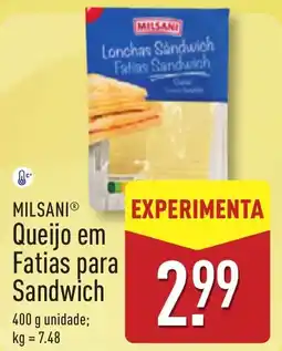 ALDI MILSANI Queijo em Fatias para Sandwich promoção
