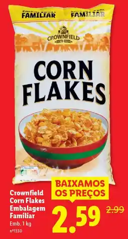 Lidl Crownfield Corn Flakes Embalagem Familiar promoção
