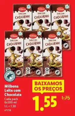 Lidl Milbona Leite com Chocolate Cada promoção