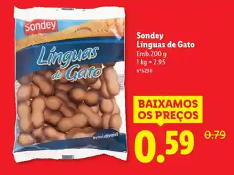 Lidl Sondey Linguas de Gato promoção