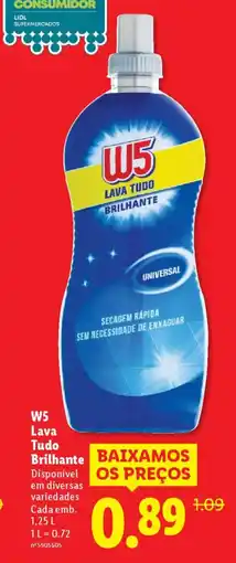 Lidl W5 Lava Tudo Brilhante promoção