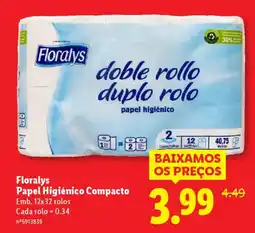 Lidl Floralys Papel Higiénico Compacto promoção