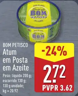 ALDI BOM PETISCO Atum em Posta em Azeite promoção