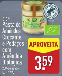ALDI BIO Pasta de Amêndoa Crocante e Pedaços com Amêndoa Biológica promoção